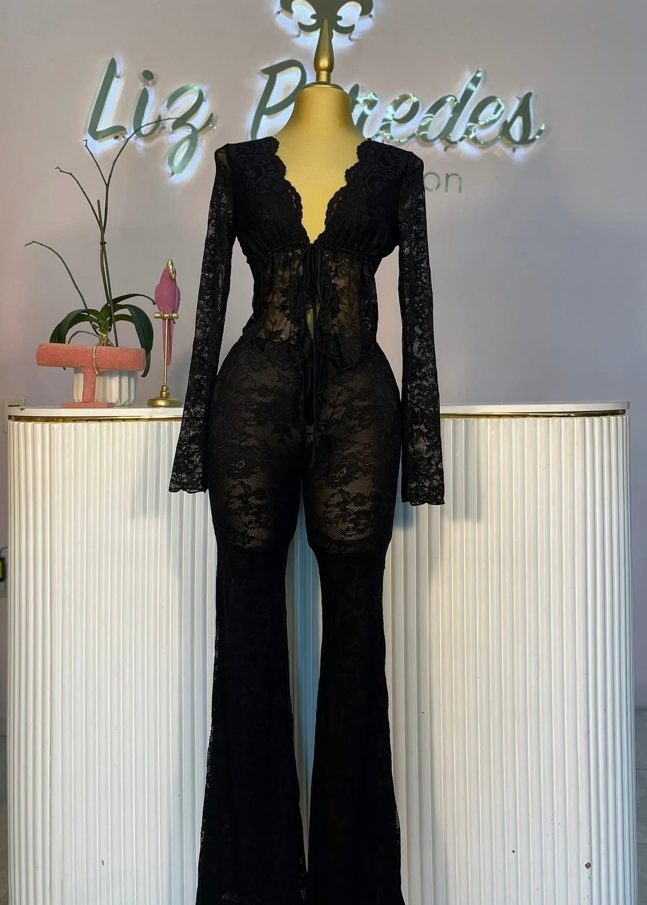 SET ENCAJE MANGA LARGA