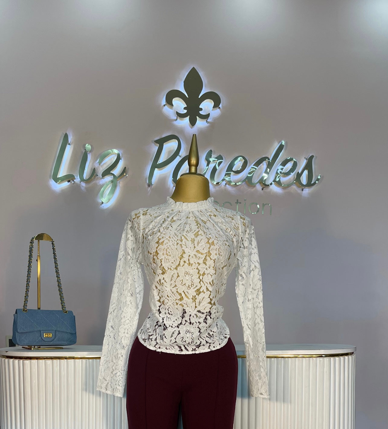 BLUSA MANGA LARGA ENCAJE