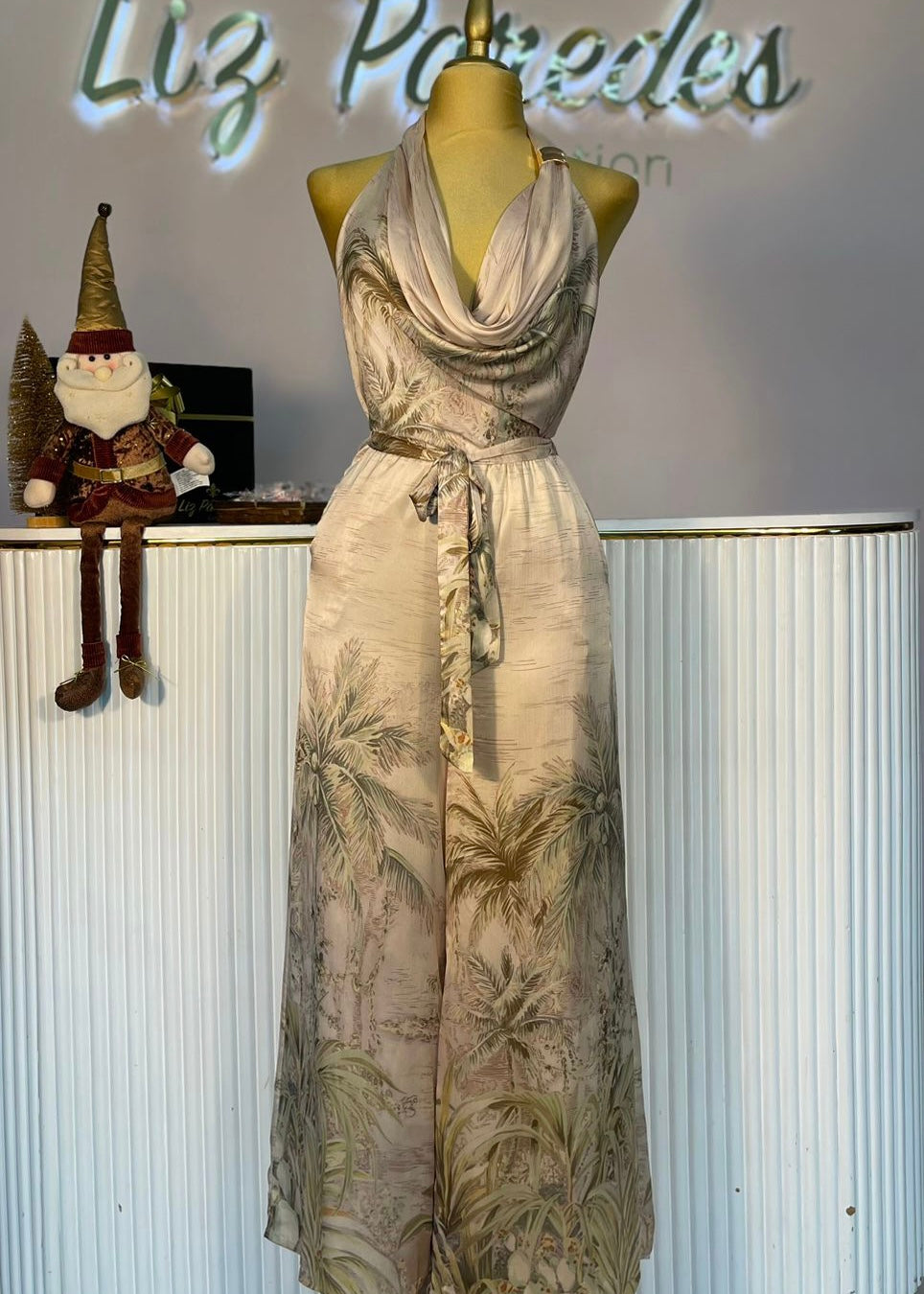 JUMPSUIT HALTER SATEN ESTAMPADO