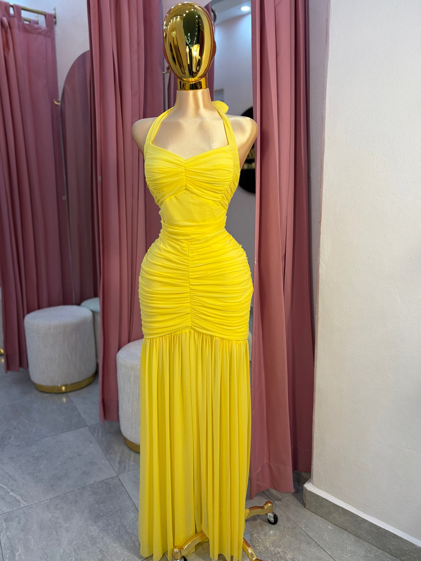 VESTIDO MAXI MESH HALTER