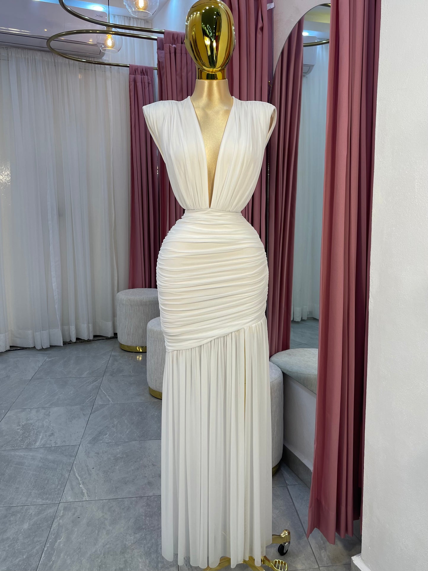 VESTIDO MAXI MESH HOMBRERAS