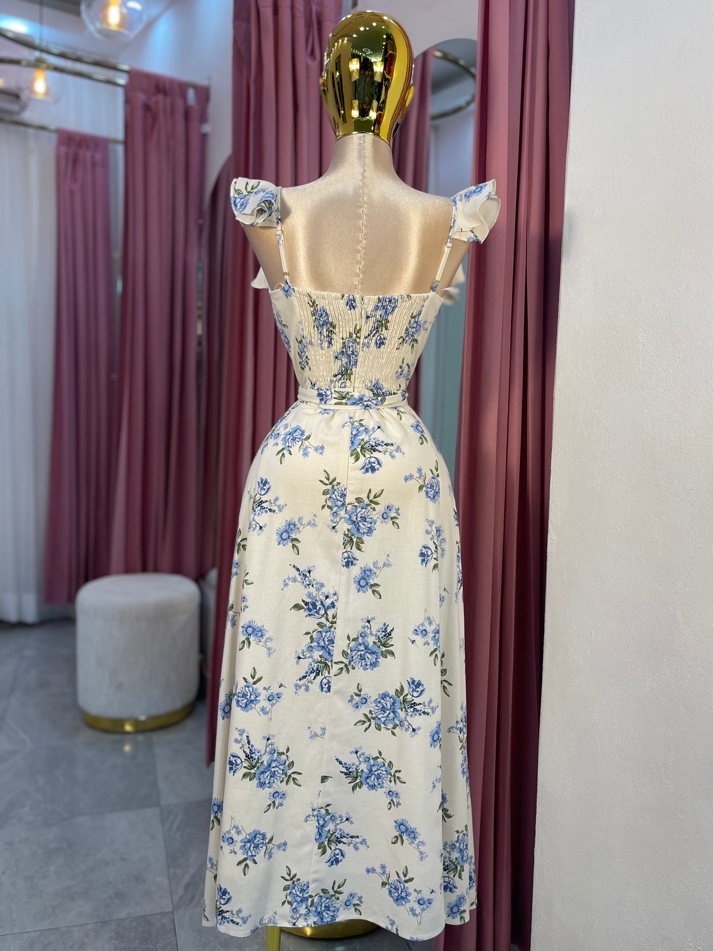 VESTIDO MIDI ESTAMPADO TIRANTE