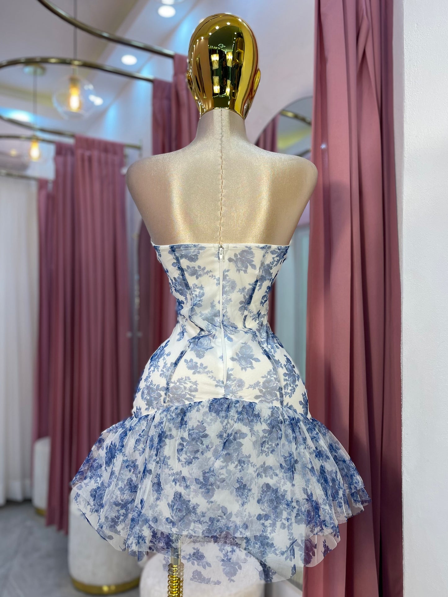 VESTIDO MINI STRAPLESS CORSET