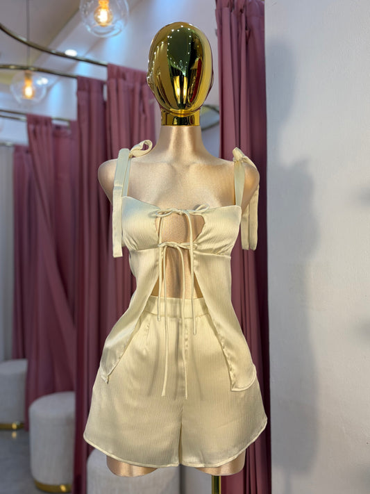 SET BEIGE SHORT GASA
