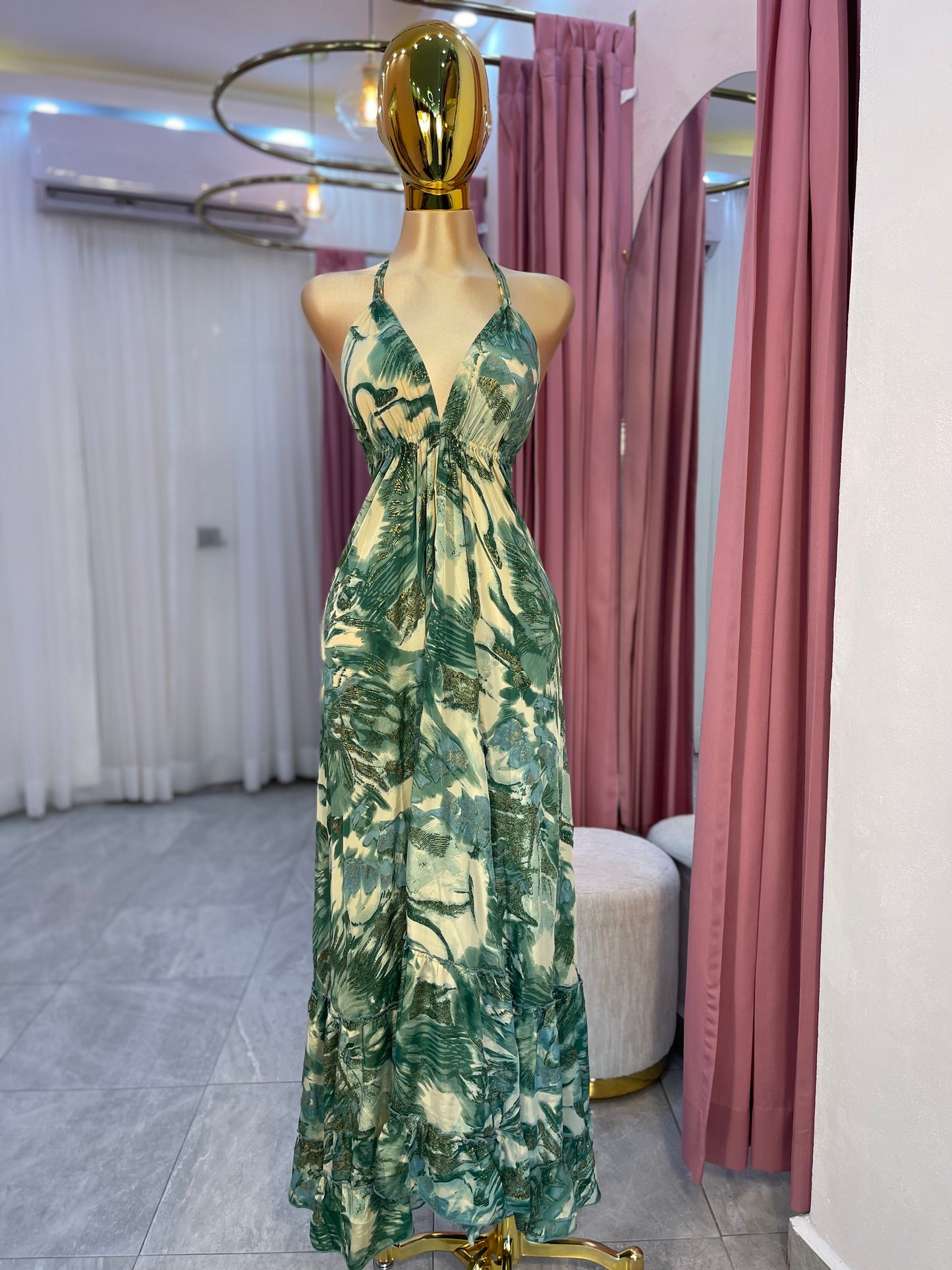 VESTIDO MAXI HINDÚ HALTER