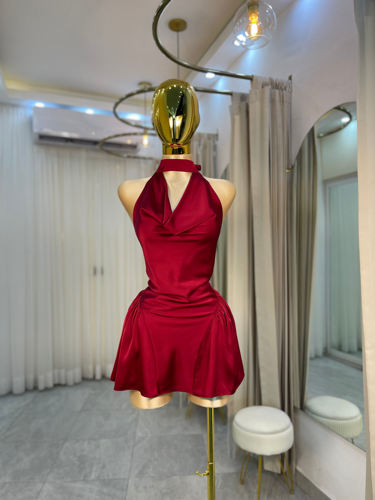 MINI VESTIDO SATIN HALTER