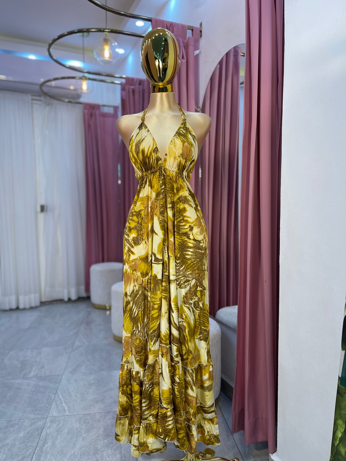 VESTIDO MAXI HINDÚ HALTER