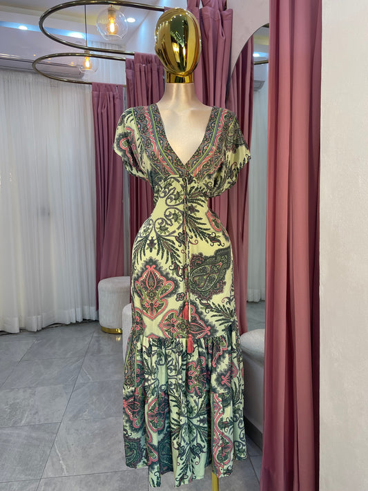VESTIDO HINDU MANGA CORTA