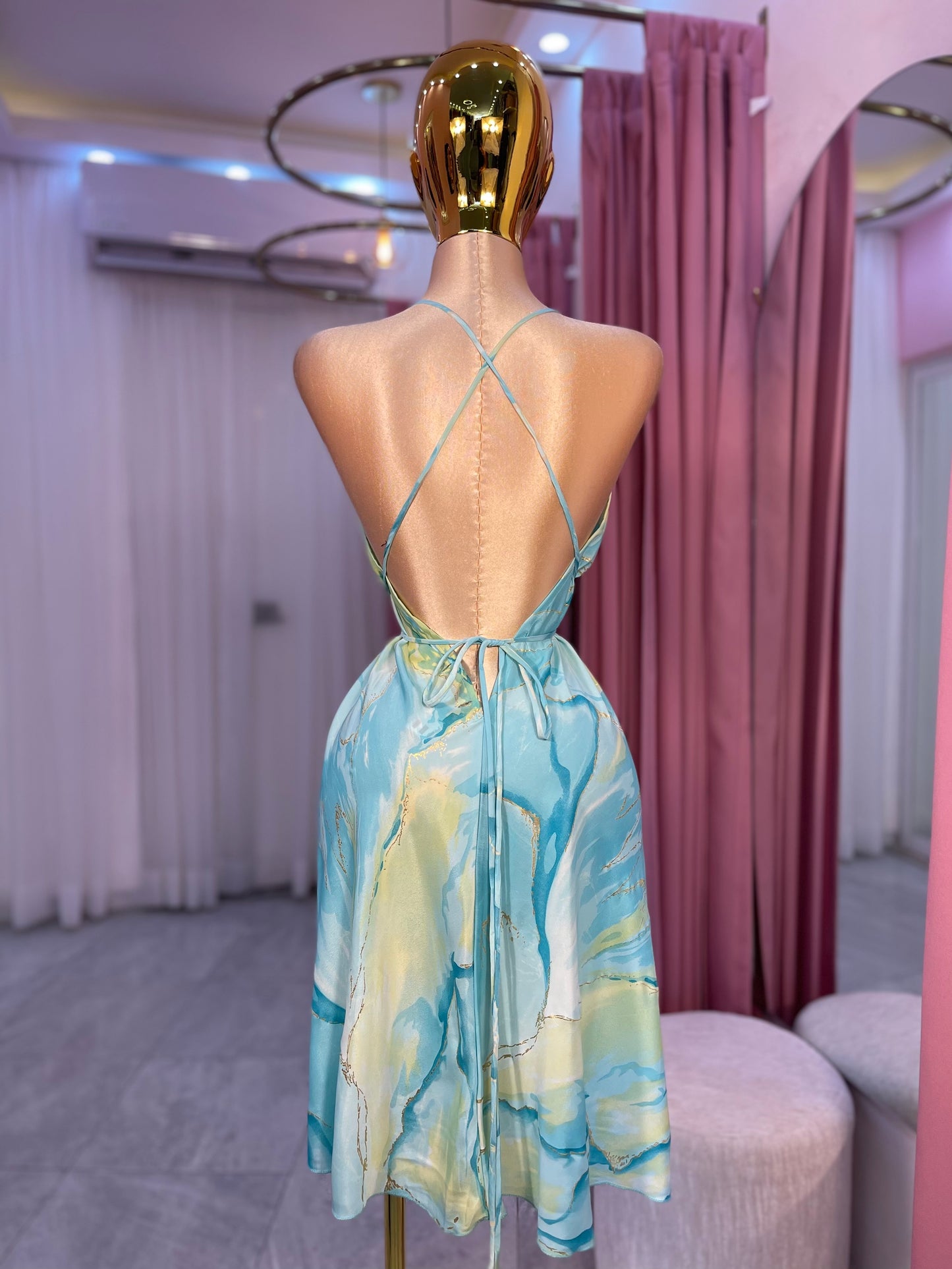 VESTIDO MINI HINDÚ HALTER