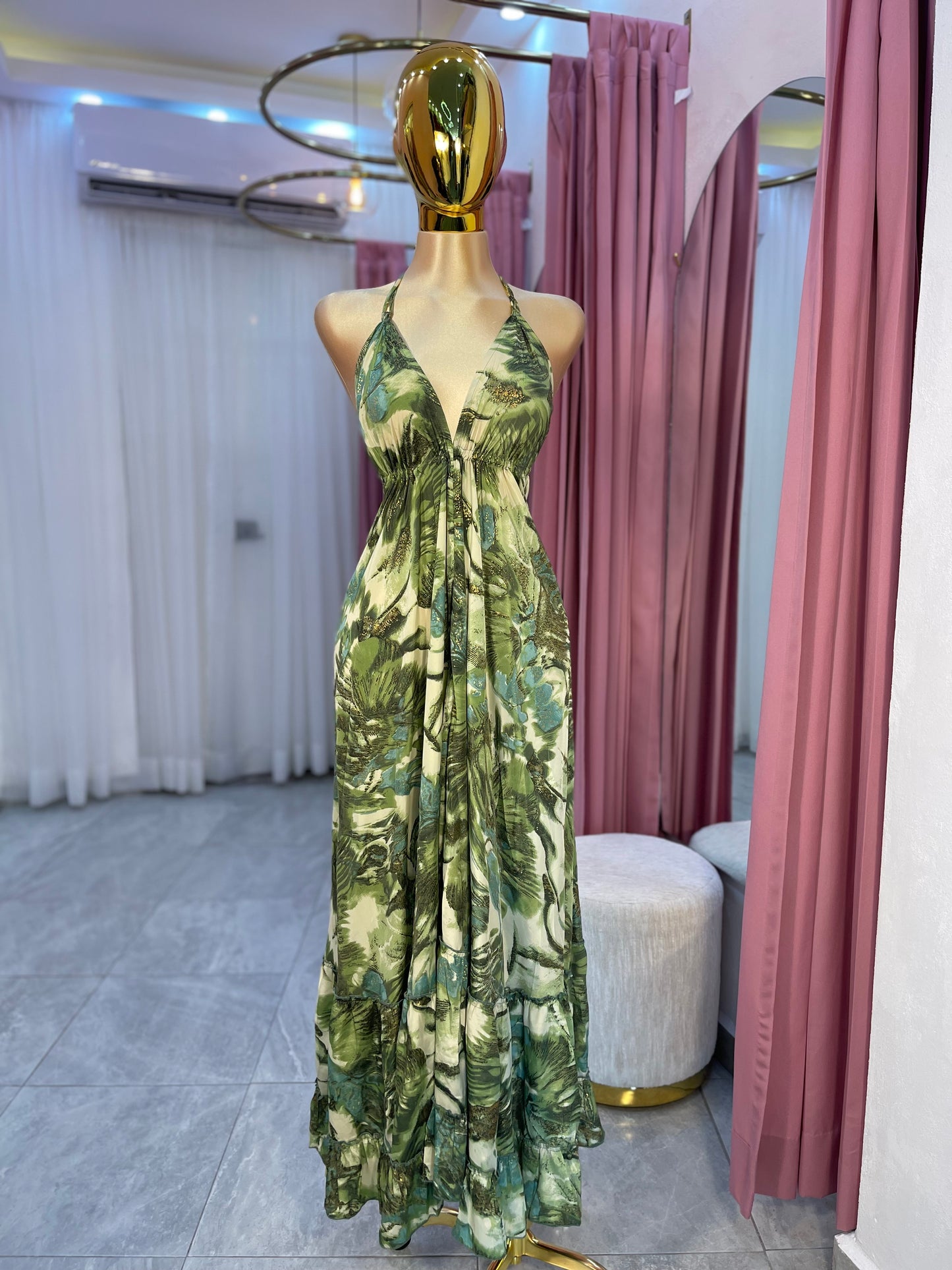 VESTIDO MAXI HINDÚ HALTER