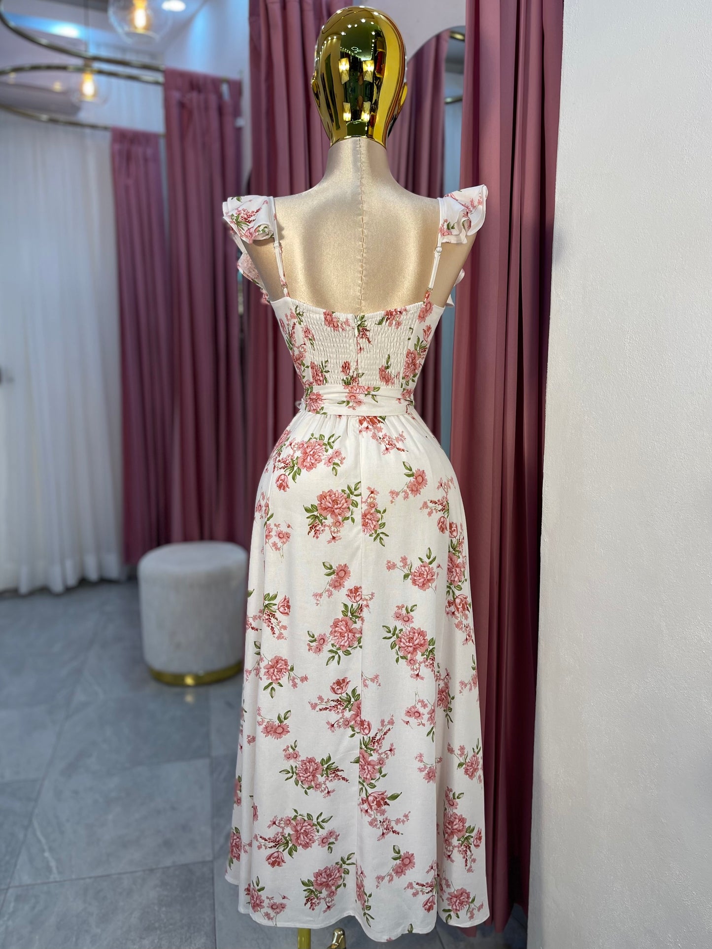 VESTIDO MIDI ESTAMPADO TIRANTE