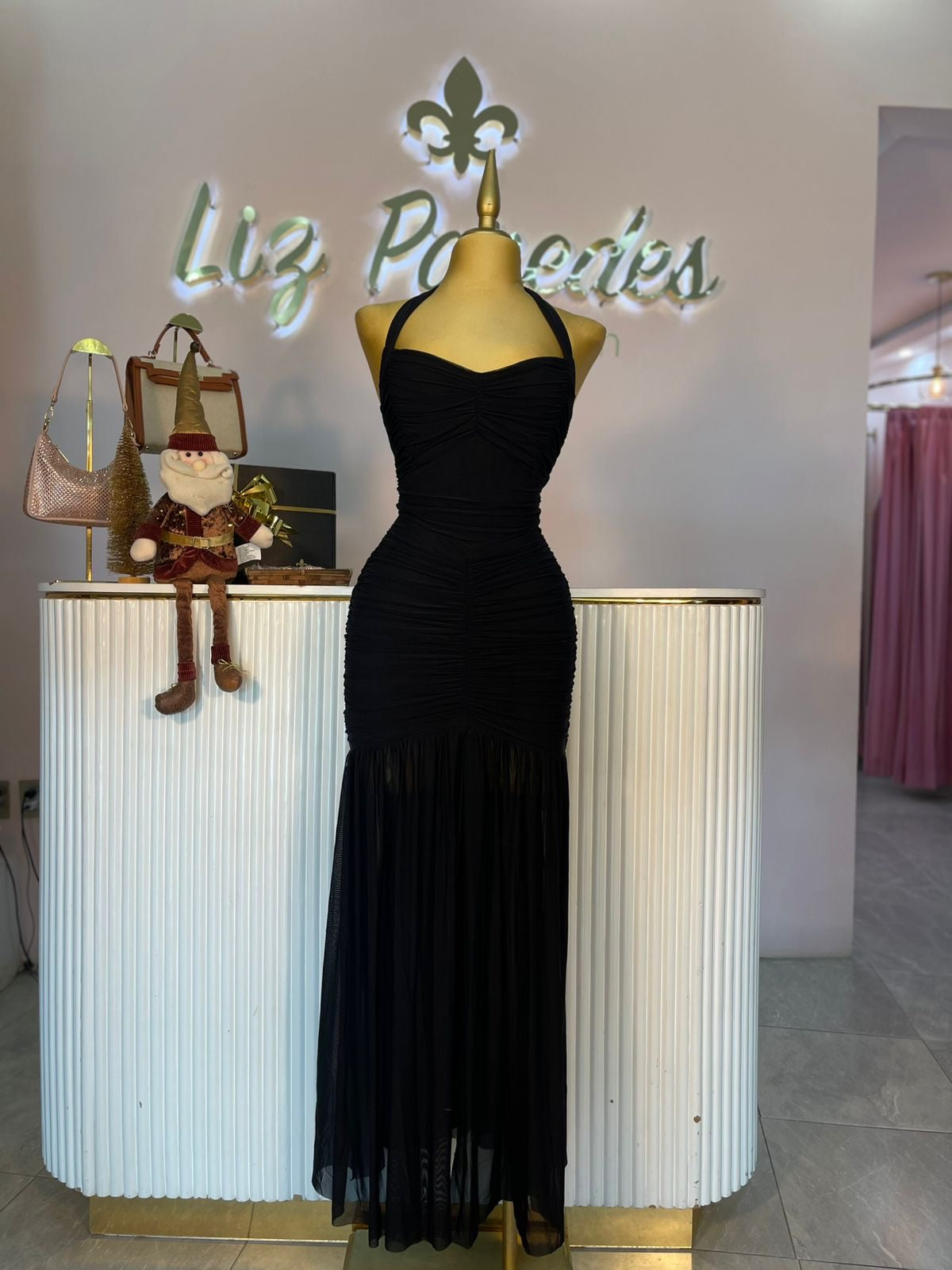 VESTIDO MAXI MESH HALTER