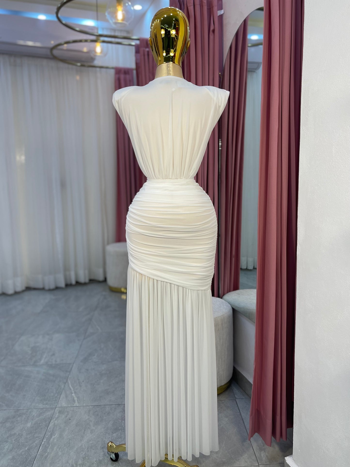 VESTIDO MAXI MESH HOMBRERAS