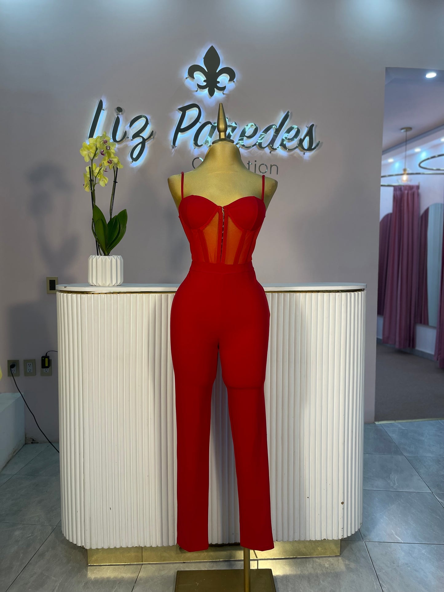 JUMPSUIT MESH CORSET