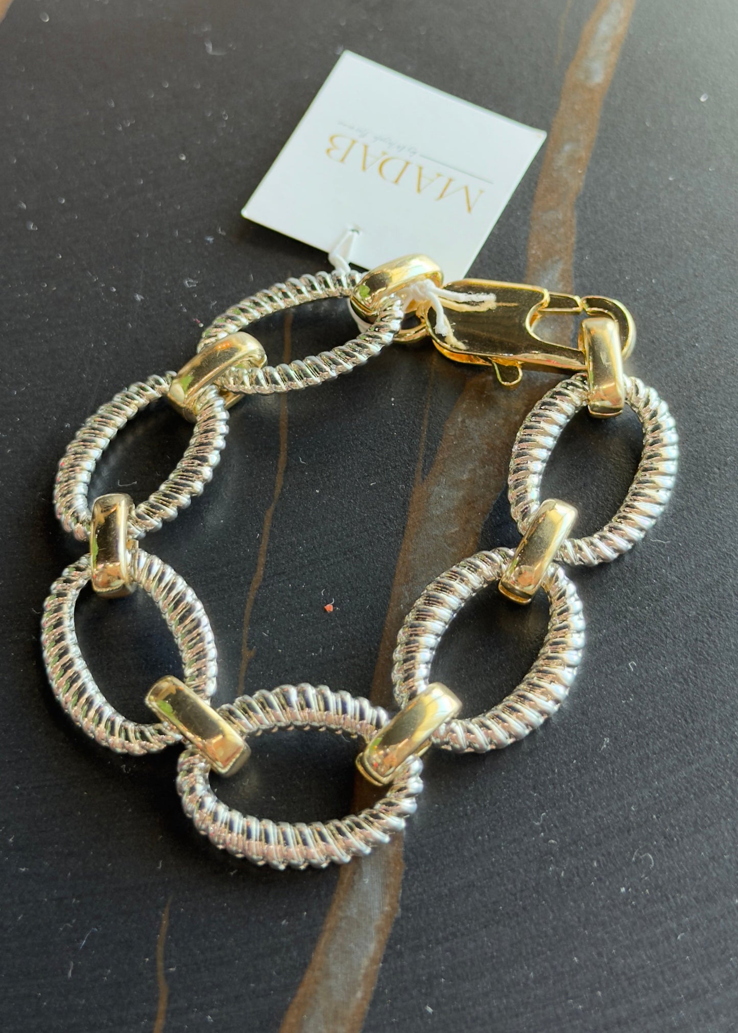 PULSERA ESLABONES BICOLOR