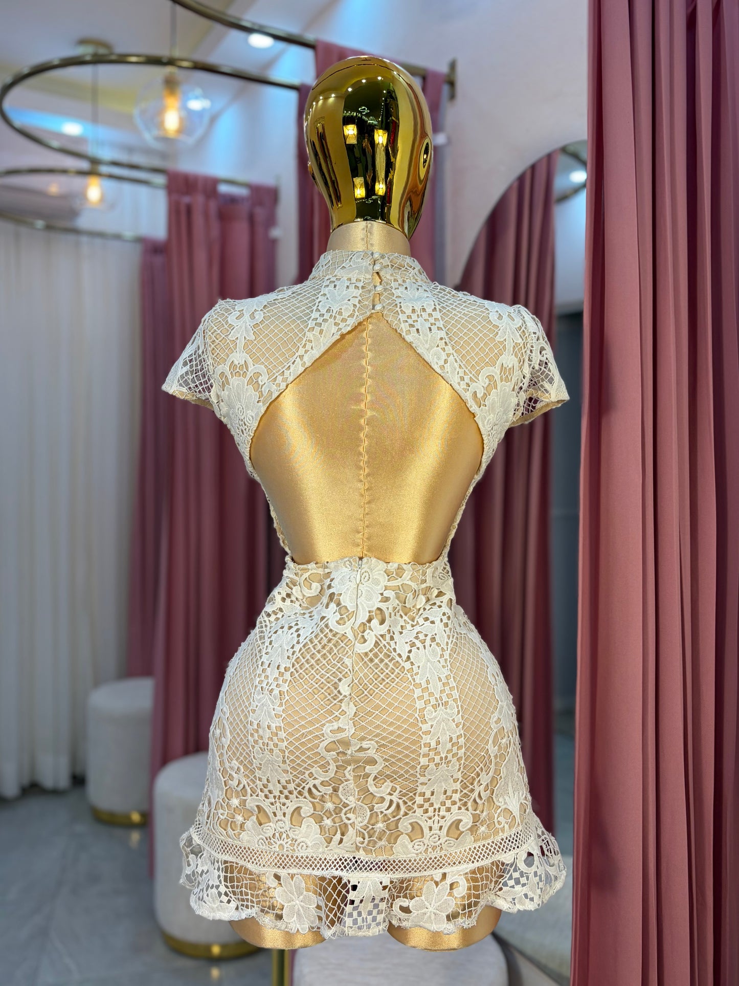 VESTIDO MINI BLANCO BORDADO