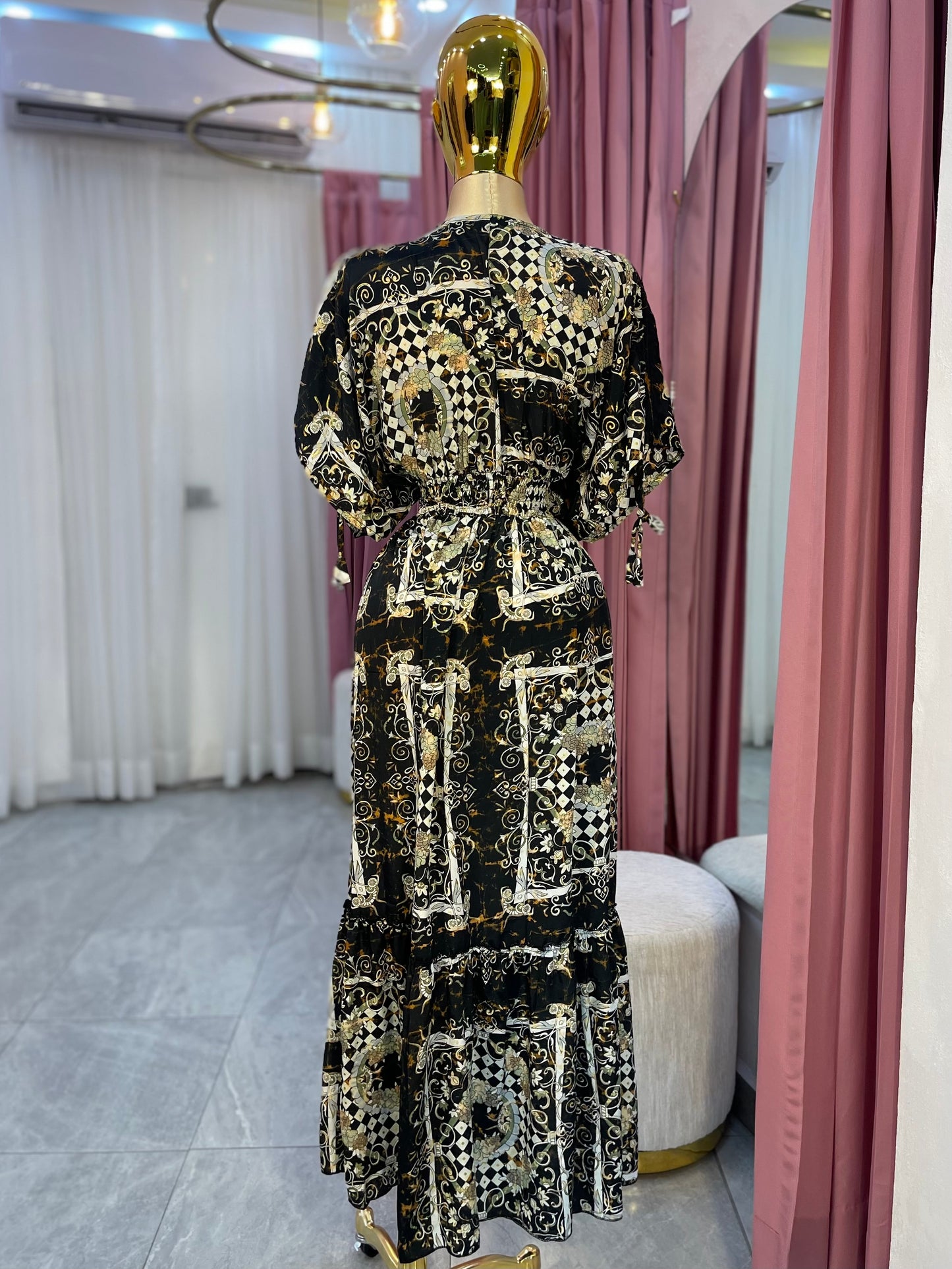 VESTIDO HINDÚ MANGA CORTA