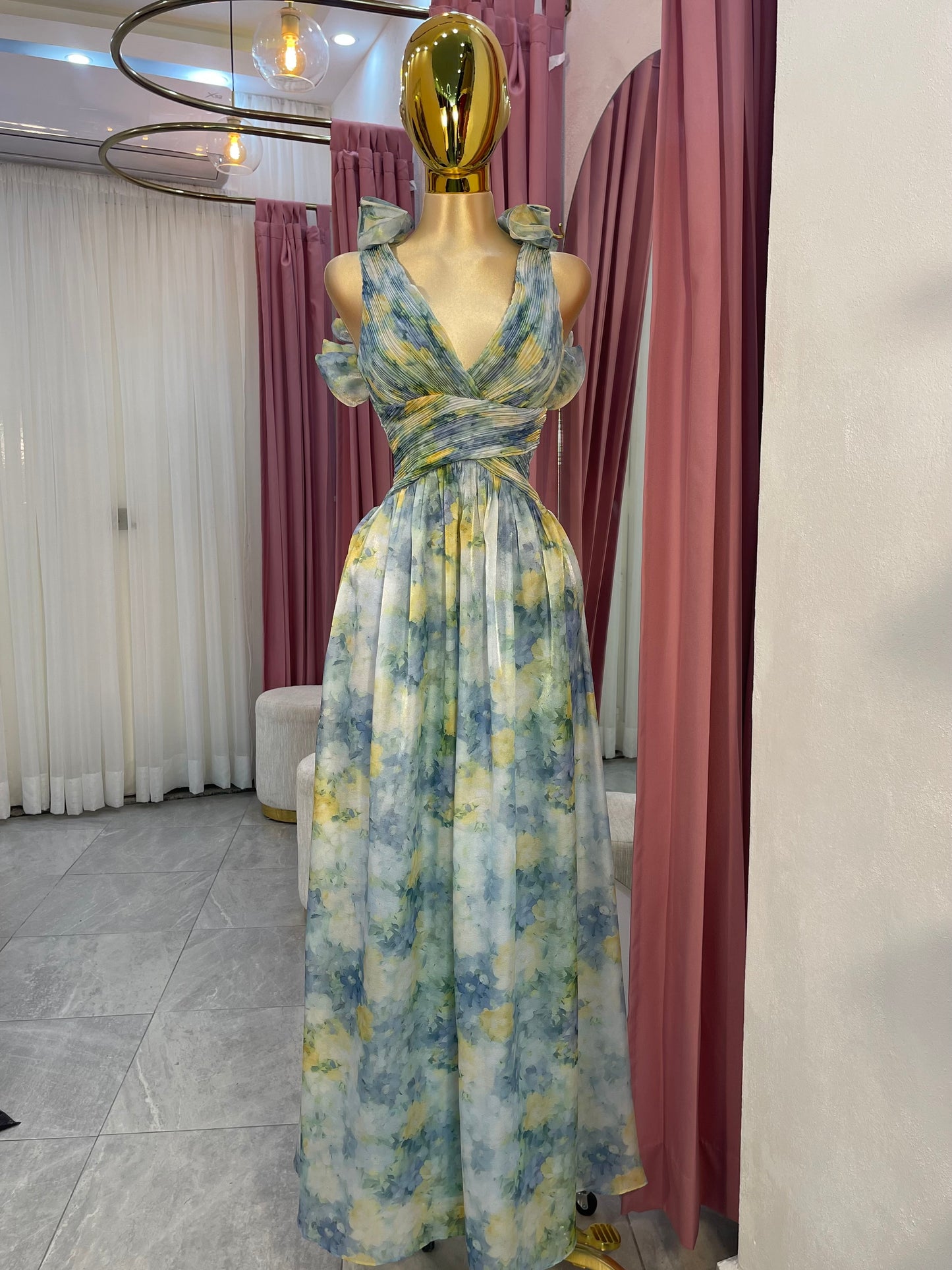 VESTIDO MAXI EST AZUL