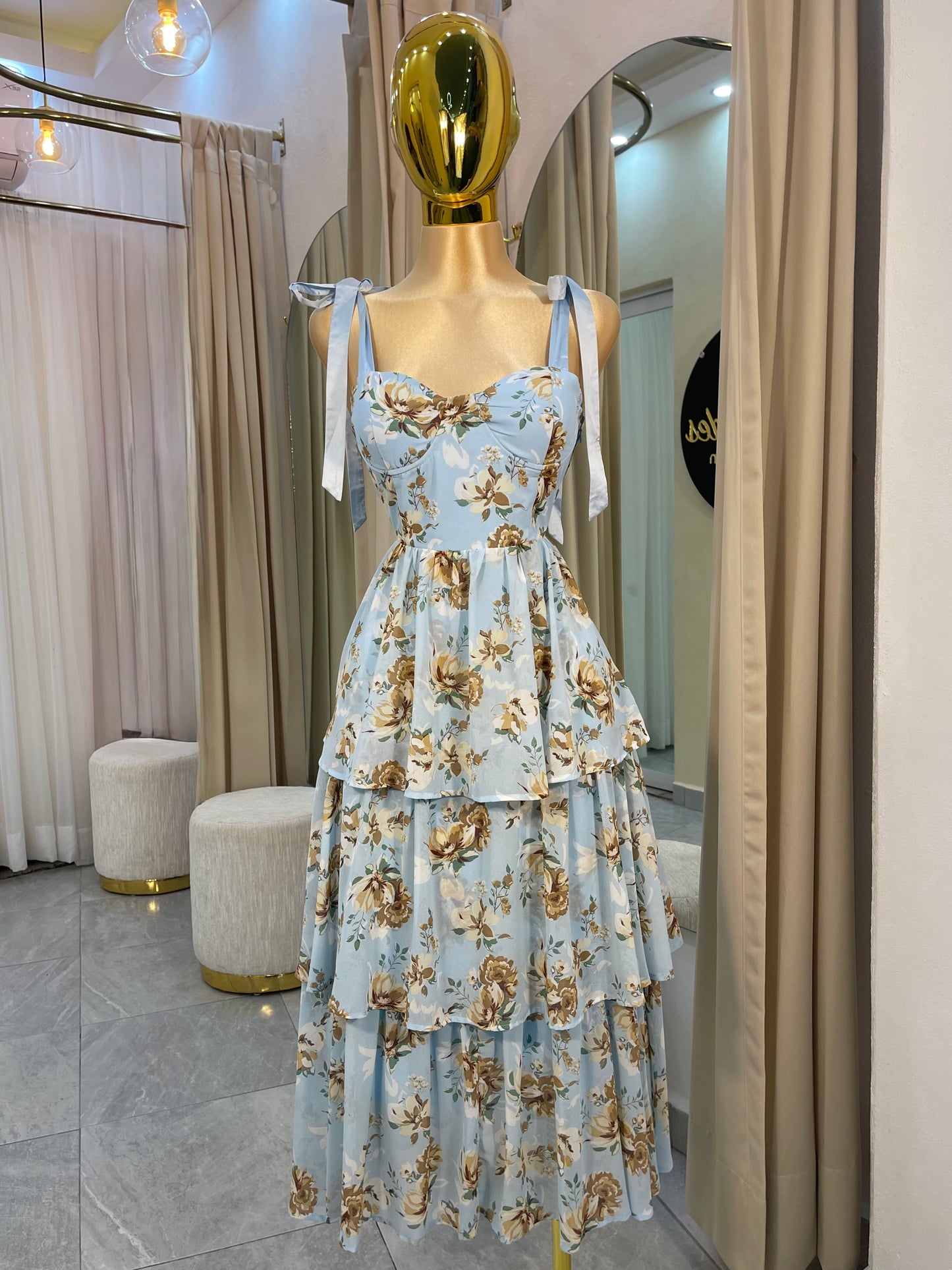 VESTIDO MAXI VOLANTES FLORES