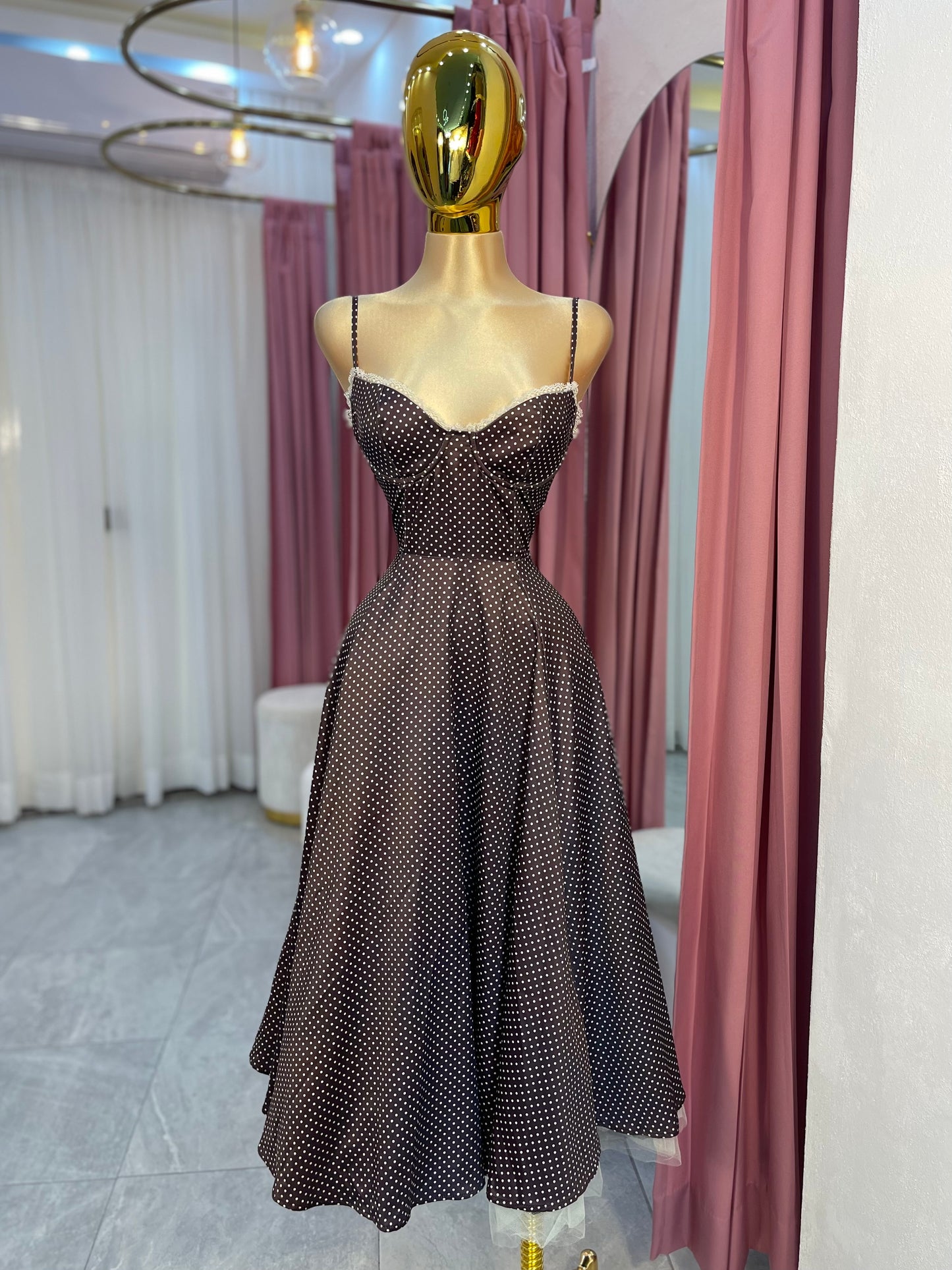VESTIDO MIDI SATÉN LUNARES