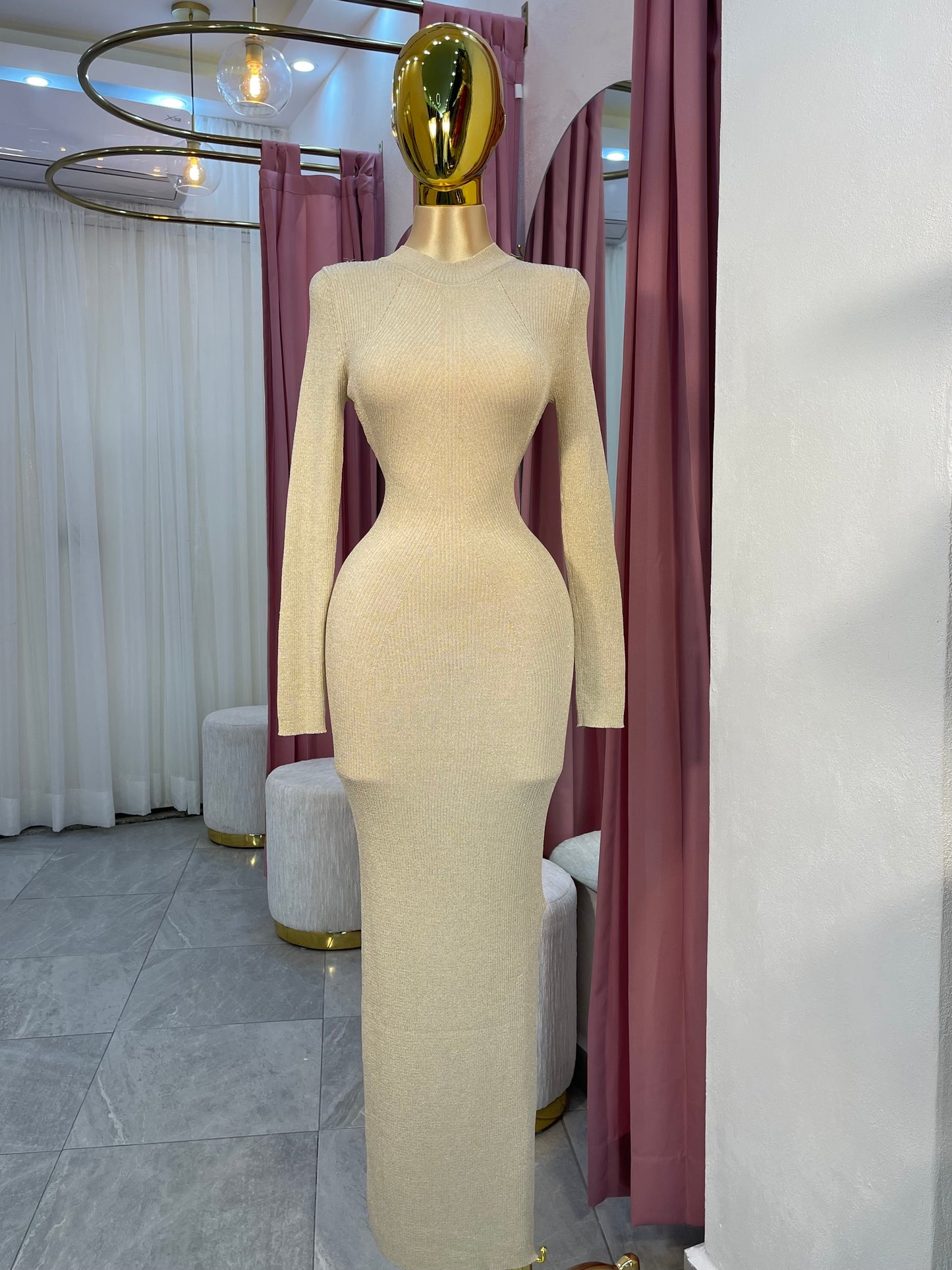 VESTIDO MAXI PUNTO BRILLO