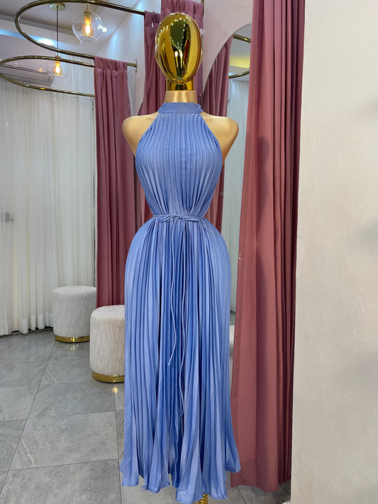 VESTIDO MIDI PLISADO HALTER