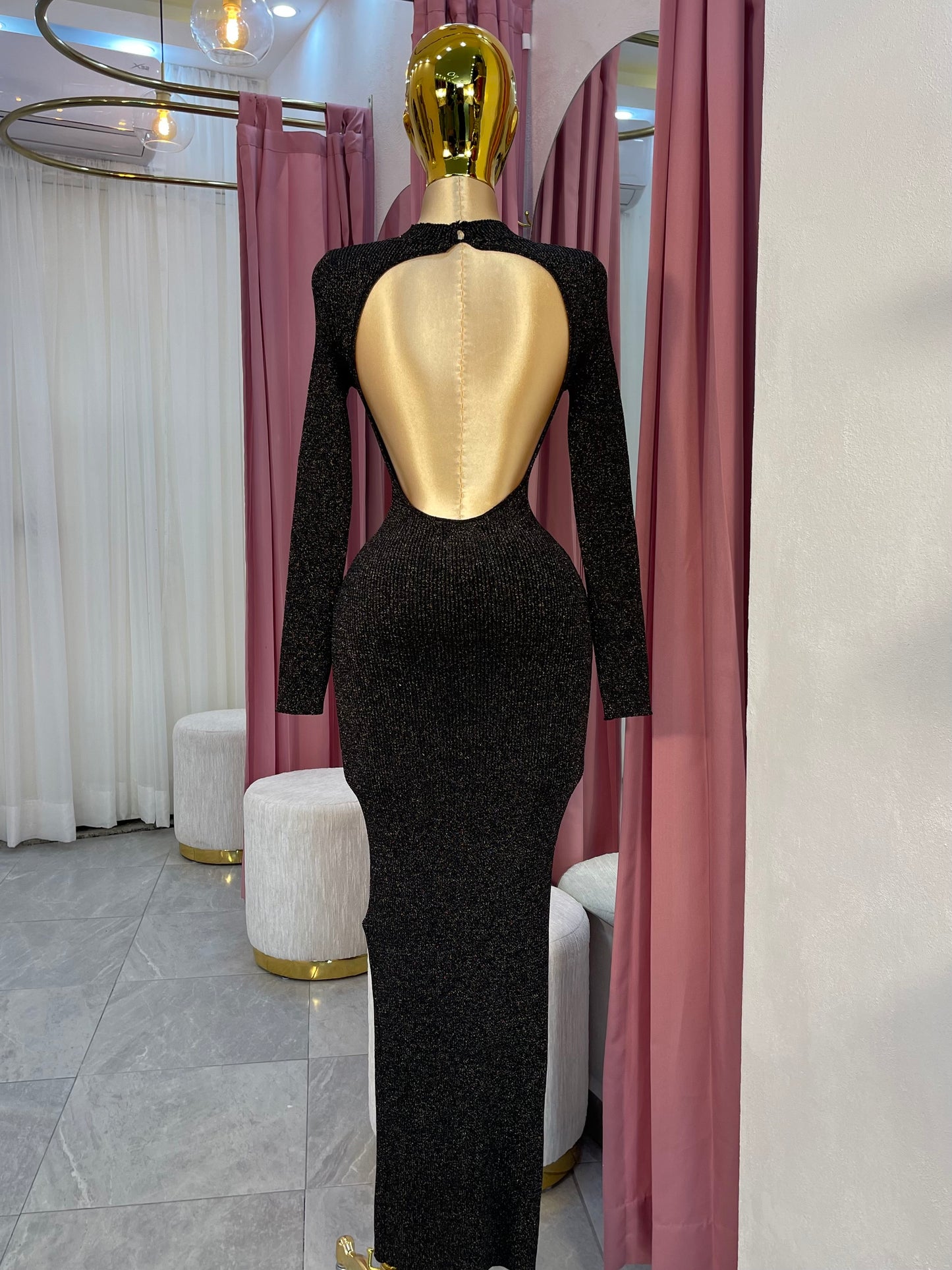 VESTIDO MAXI PUNTO BRILLO