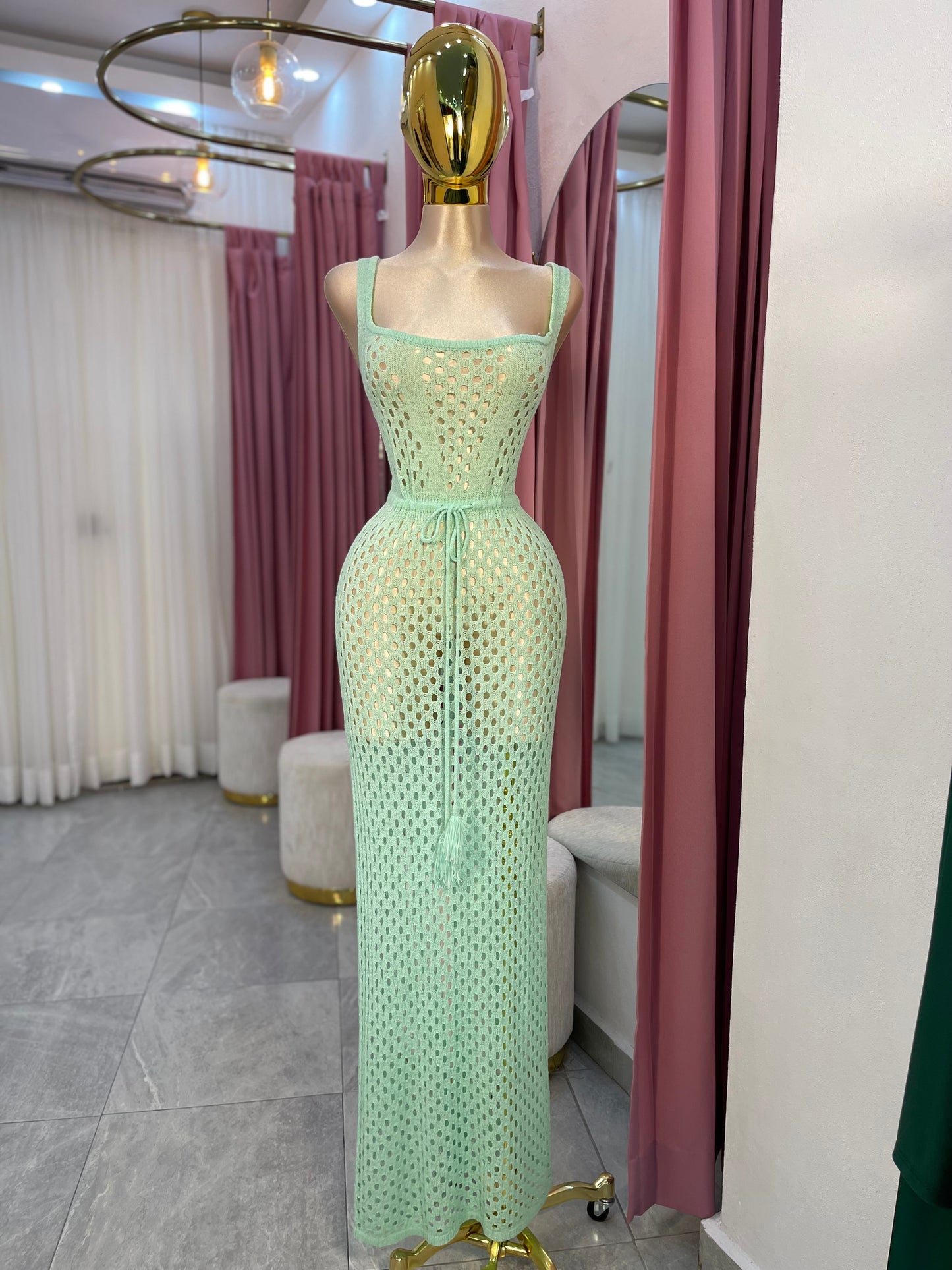 SALIDA DE BAÑO VERDE CROCHET
