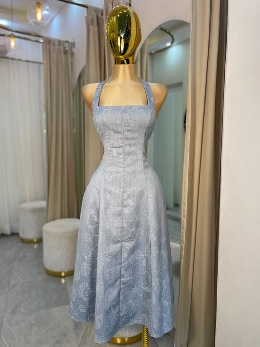 VESTIDO MIDI DENIM HALTER