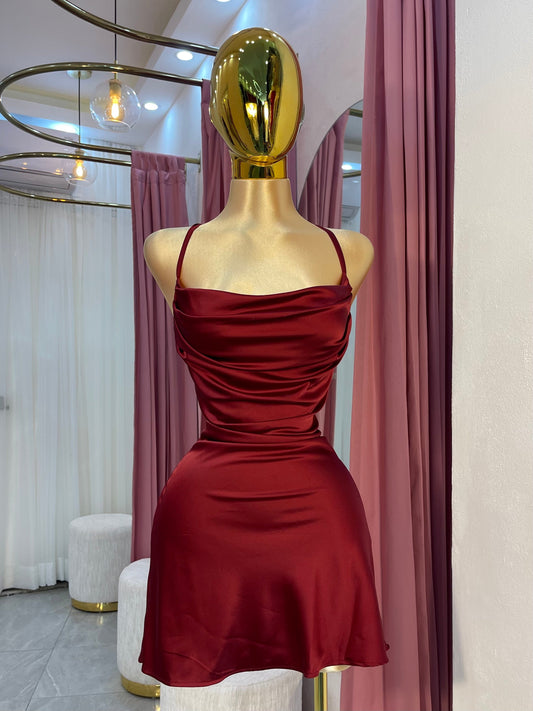 VESTIDO MINI TINTO