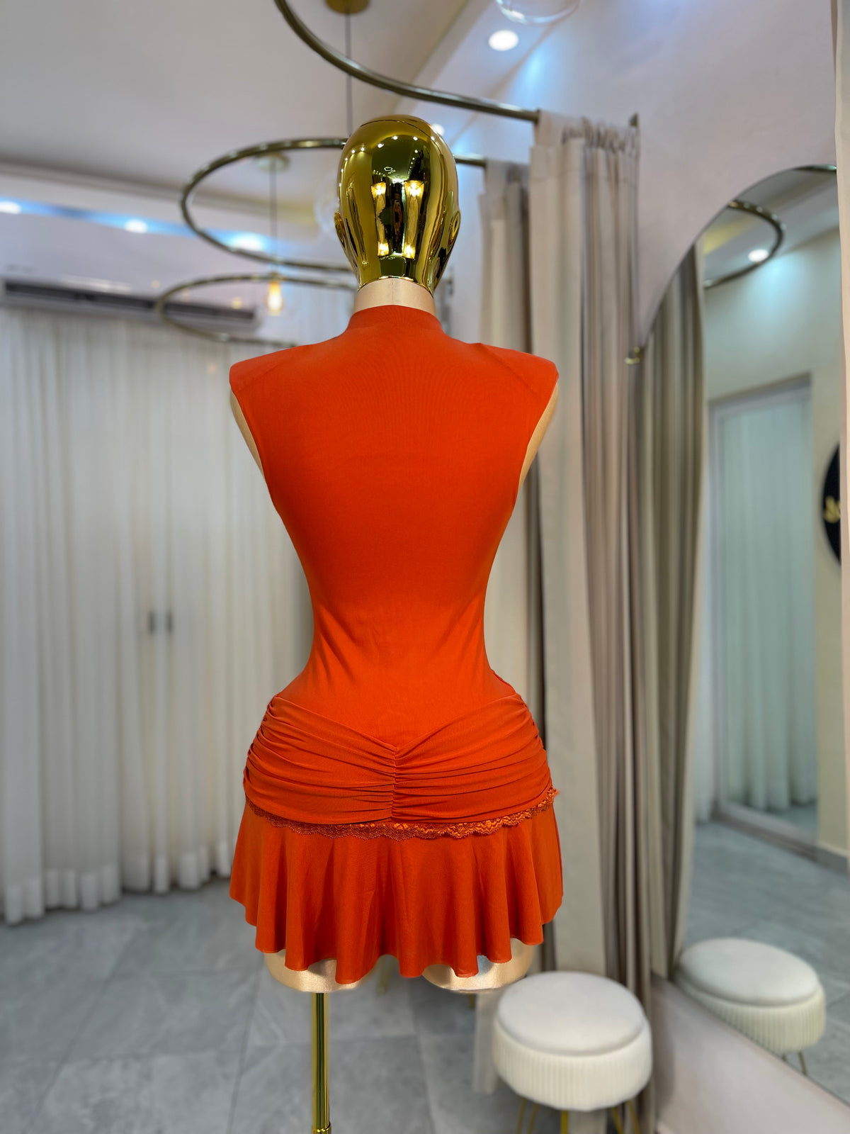 VESTIDO MINI ROJO/NARANJA