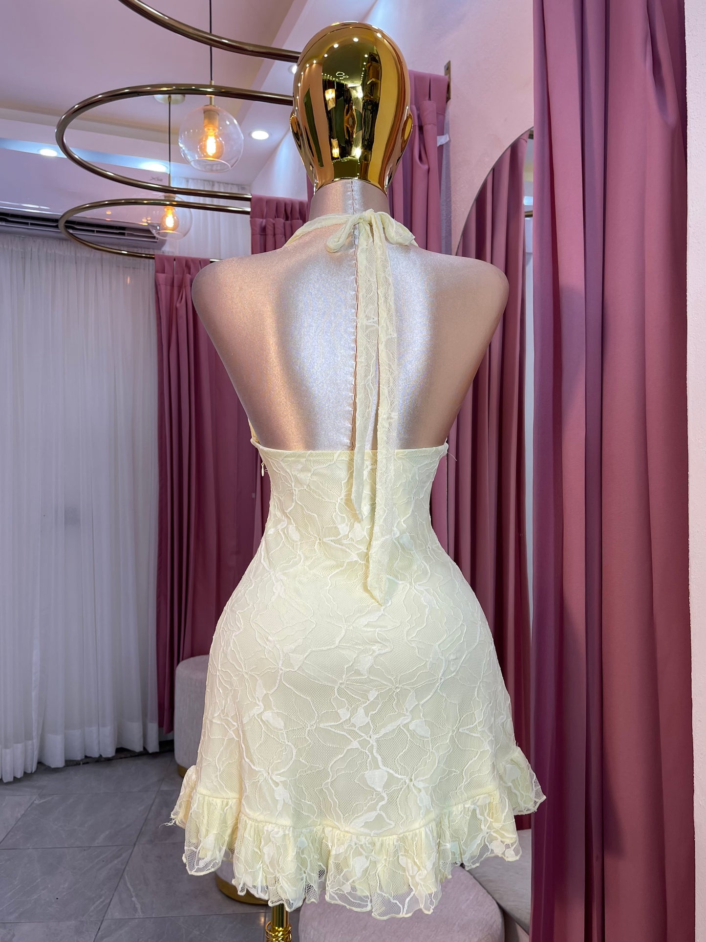 VESTIDO MINI LAZO ESC. V