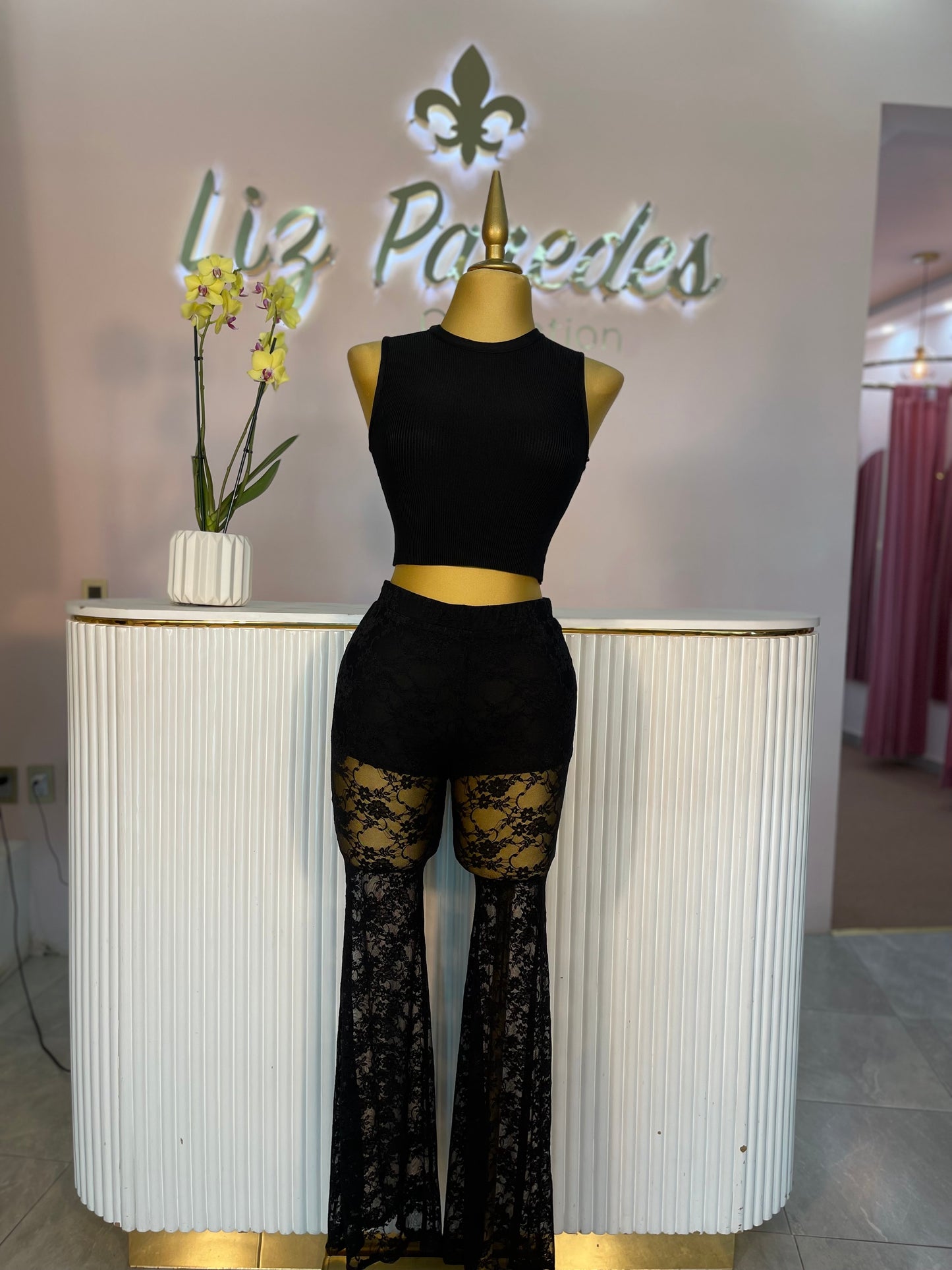 PANTALON ENCAJE NEGRO