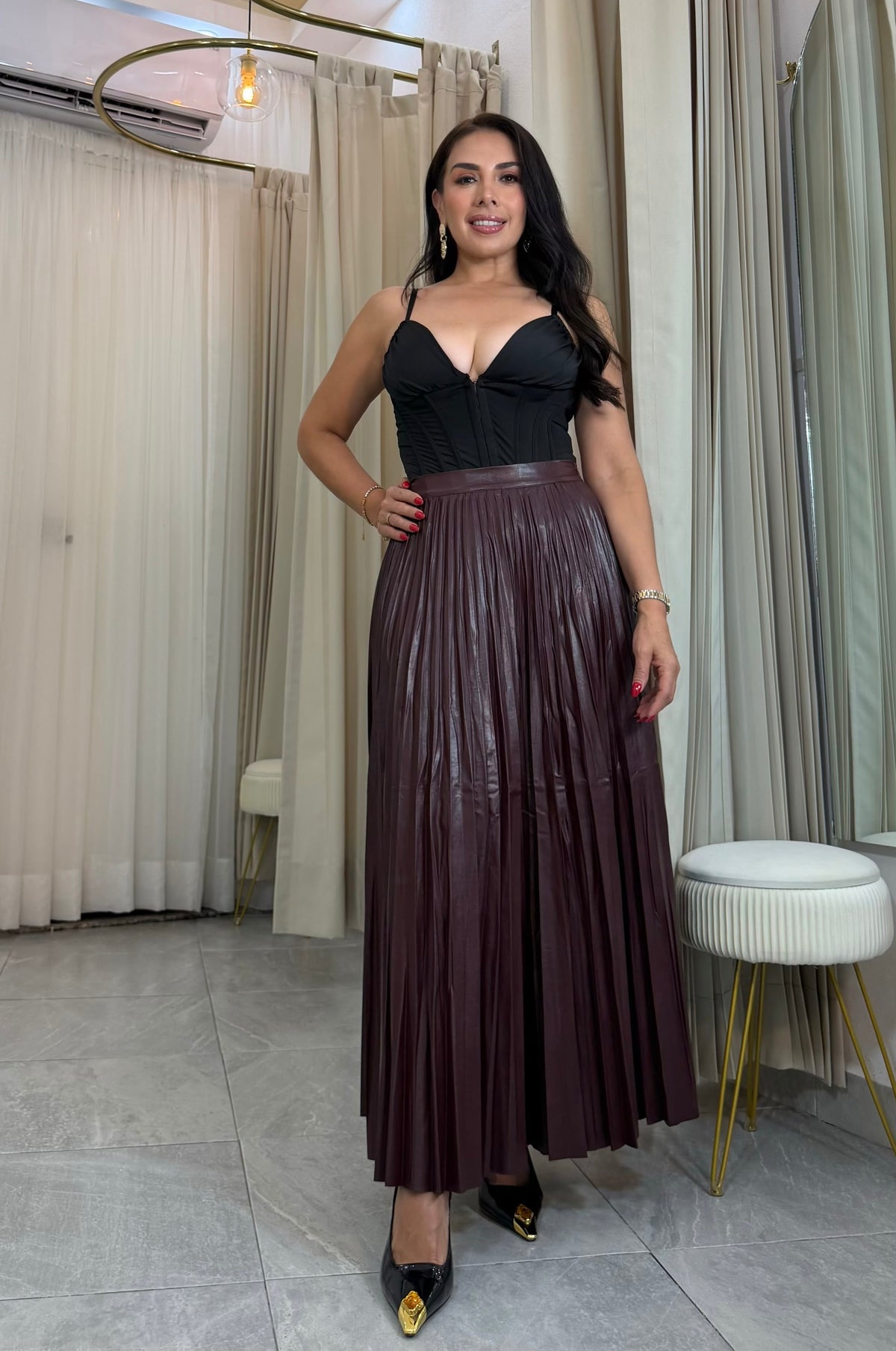 FALDA MAXI VINIPIEL