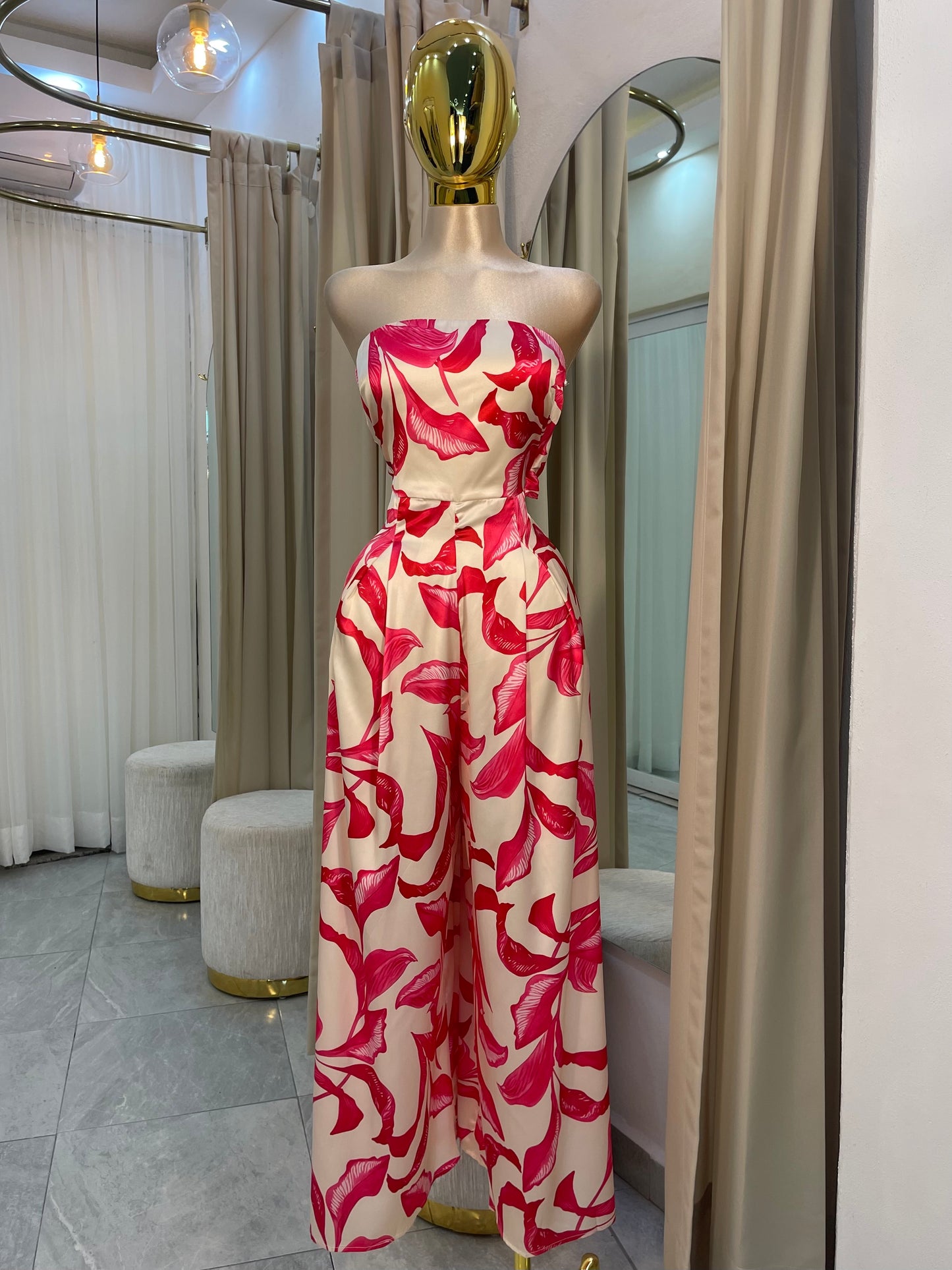 JUMPSUIT IVORY HOJAS