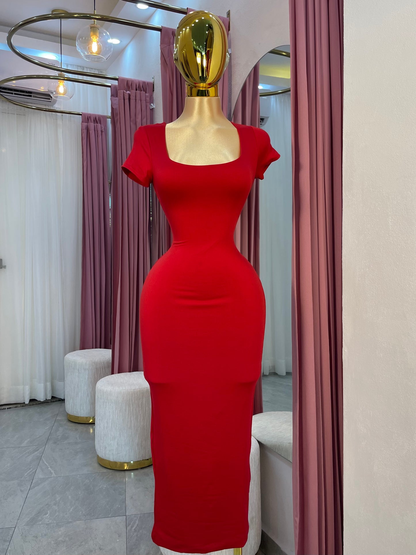 VESTIDO BÁSICO MANGA  ALGODÓN