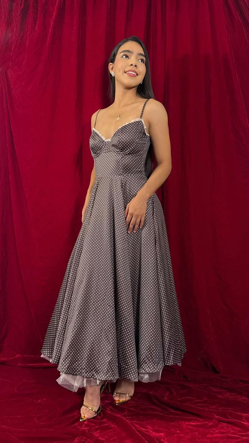 VESTIDO MIDI SATÉN LUNARES