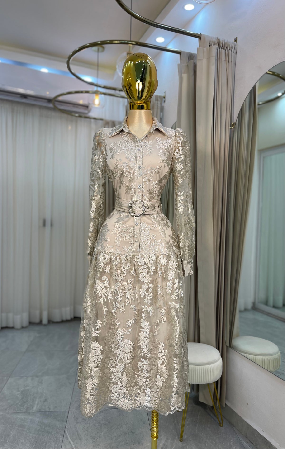 VESTIDO ENCAJE BORDADO CHAMP