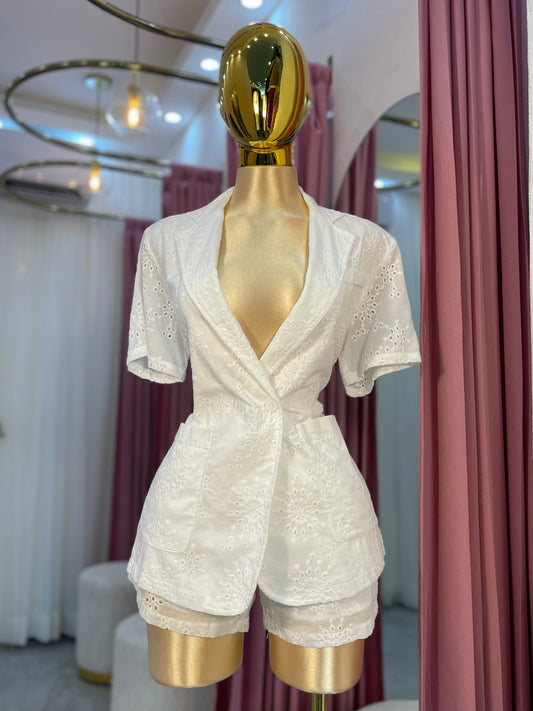 SET BORDADO BLANCO SHORT