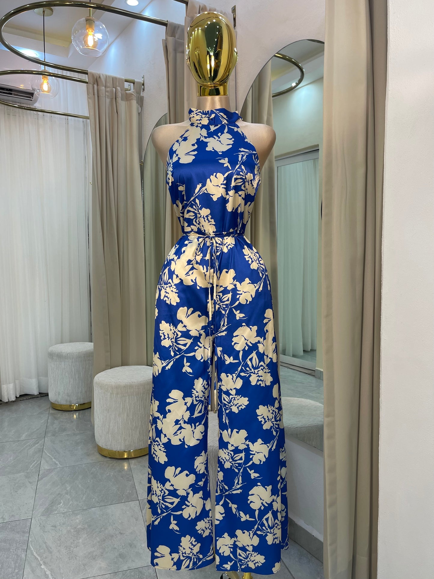 JUMPSUIT HALTER HOJAS