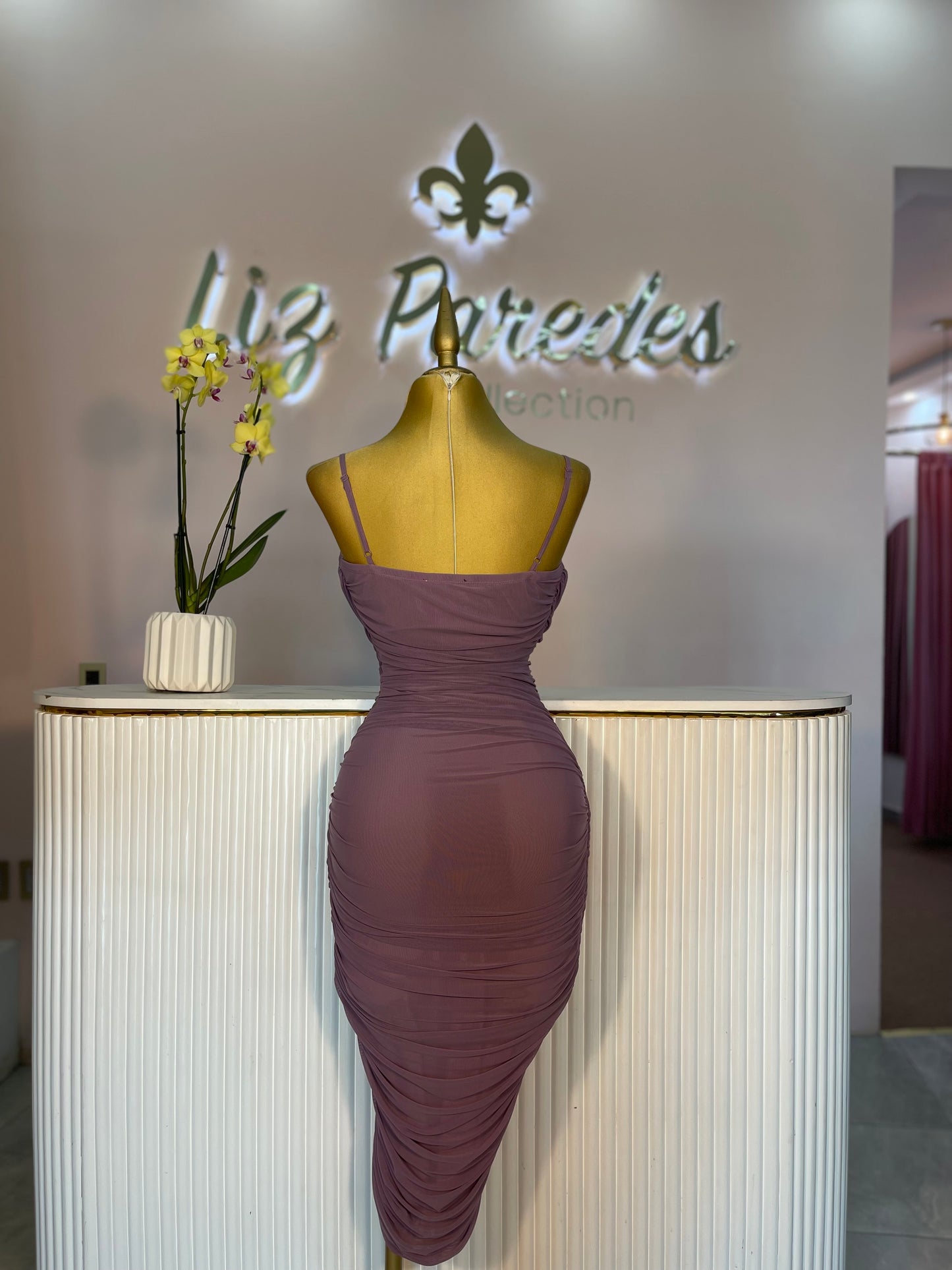 VESTIDO MIDI CRUZADO MESH