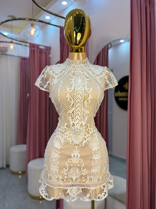 VESTIDO MINI BLANCO BORDADO