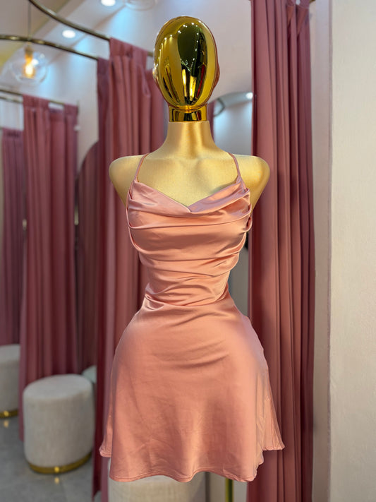 VESTIDO MINI TIRANTES ROSA