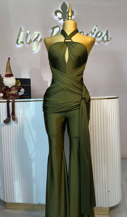 JUMPSUIT LICRA VERDE OLIVO