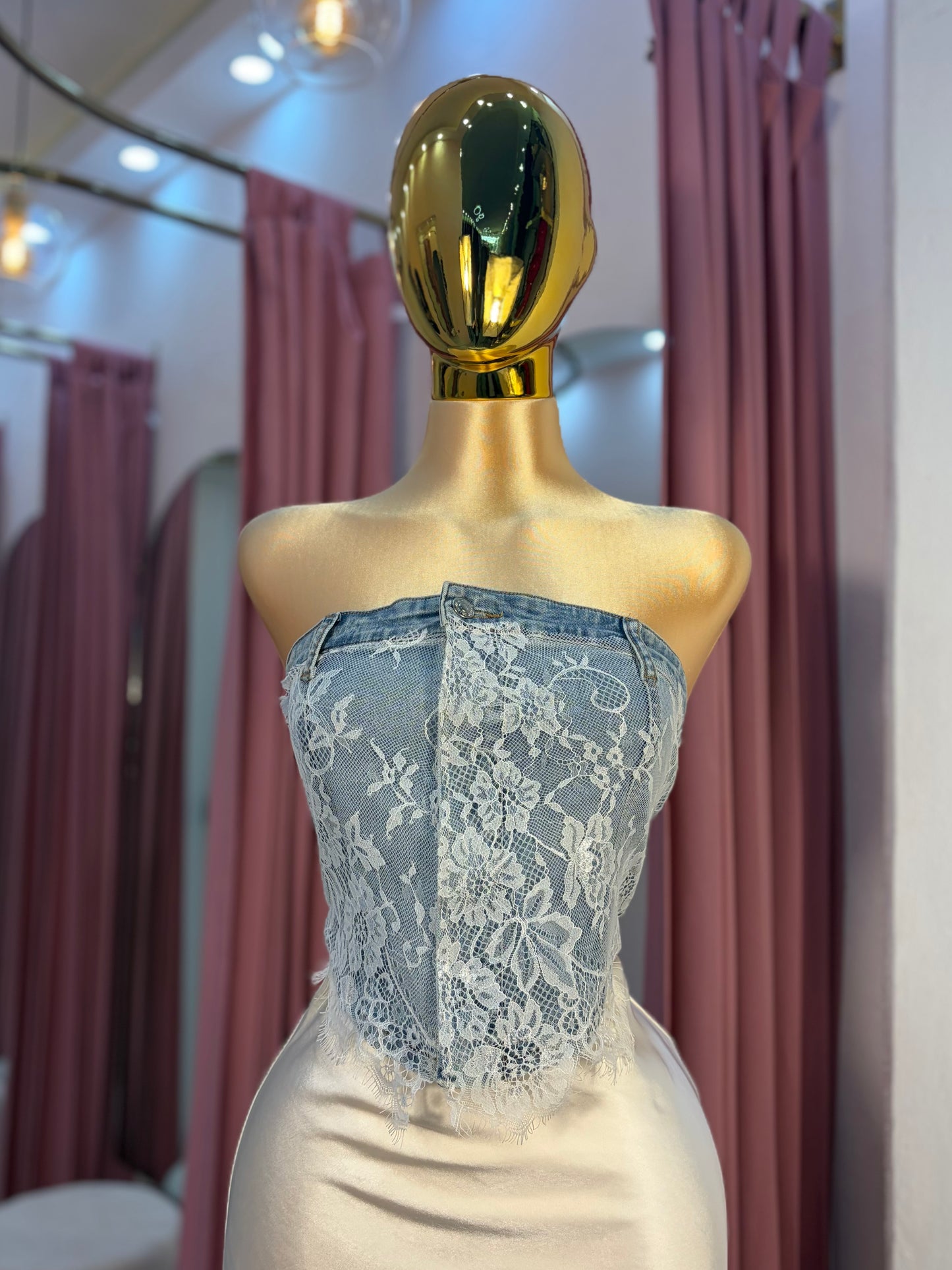 TOP DENIM ENCAJE
