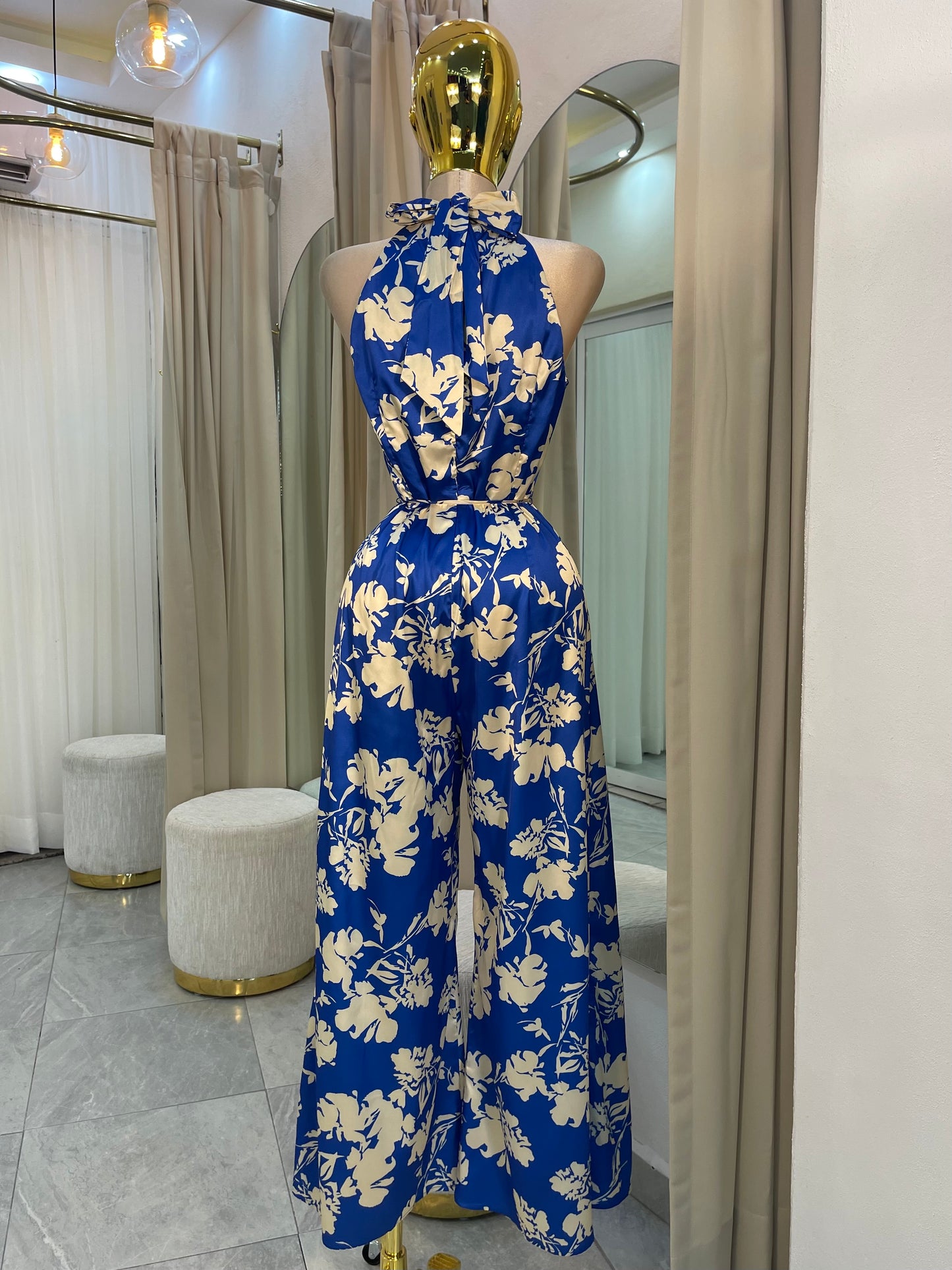 JUMPSUIT HALTER HOJAS