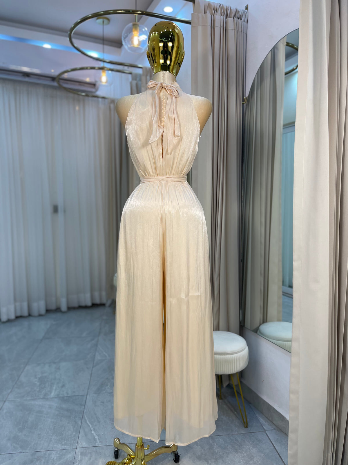 JUMPSUIT HALTER CHAMPAGNE