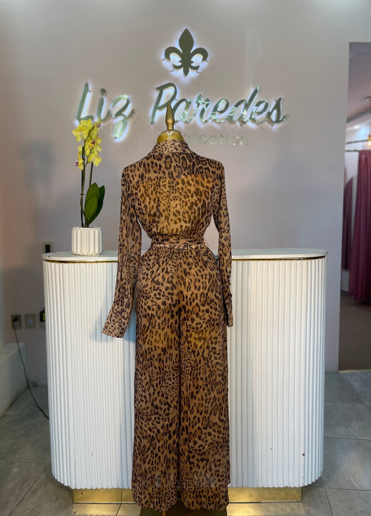JUMPSUIT MANGA LARGA GASA ANIMAL PRINT