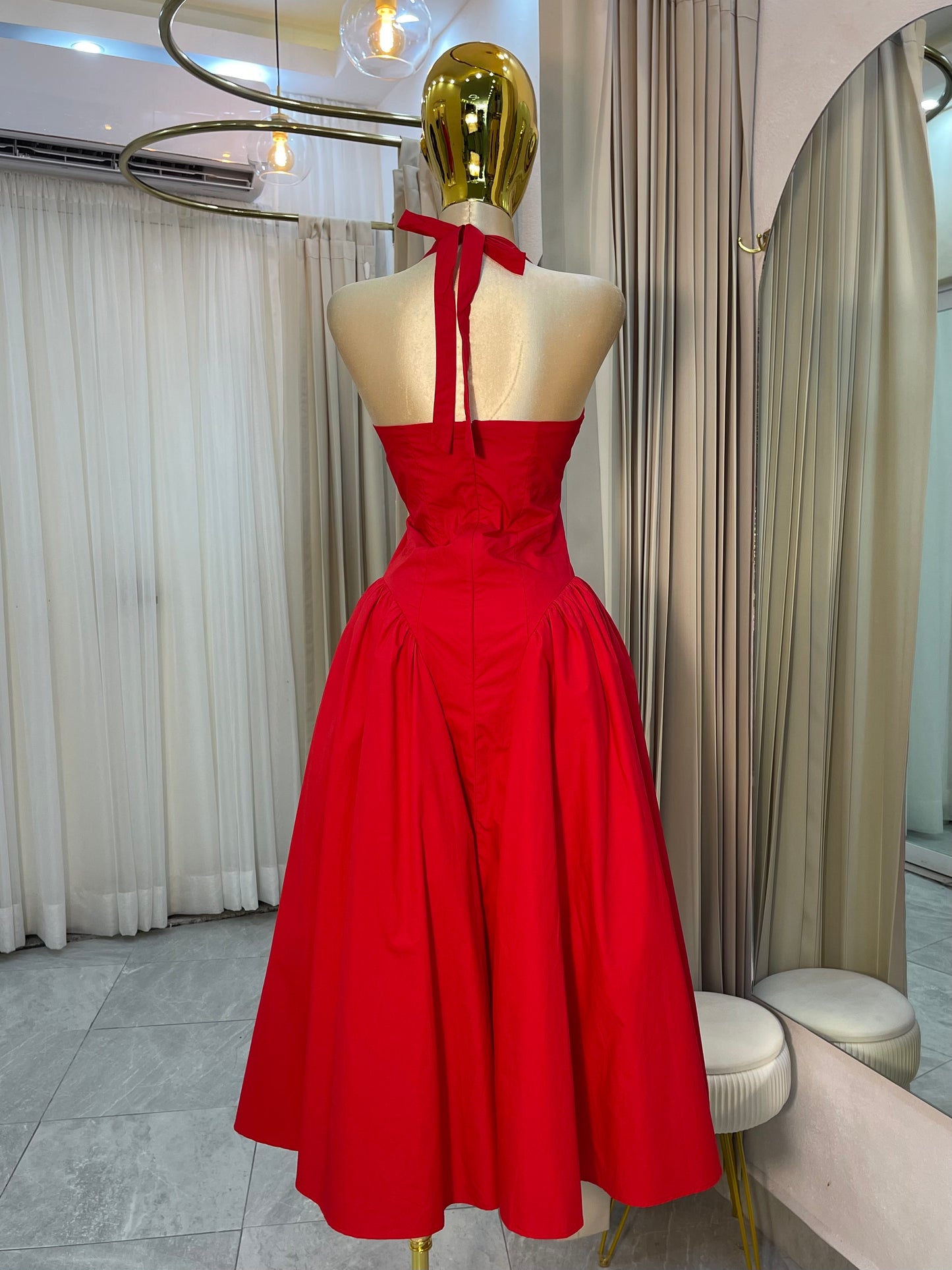 VESTIDO MIDI PRINCESA ROJO
