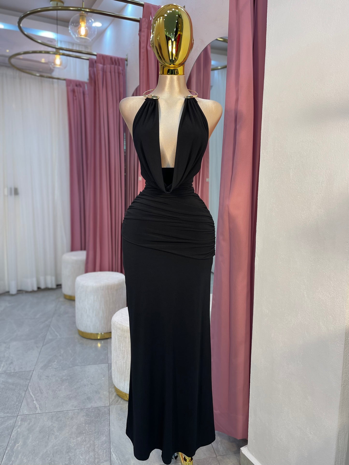 VESTIDO MAXI NEGRO LICRA